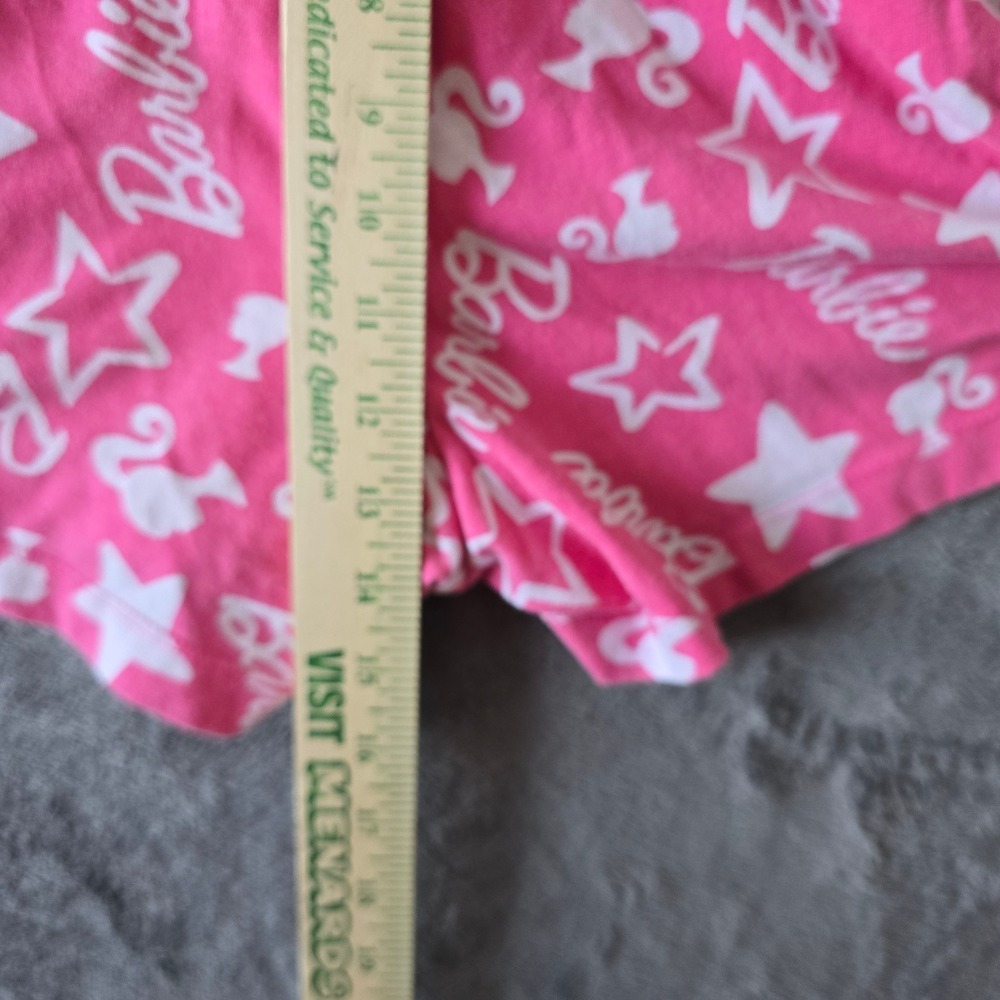 Hybrid Apparel Barbie Pink Sleep Shorts 2X Logo & Stars Print Pajama Lounge Pant - Picture 12 of 14